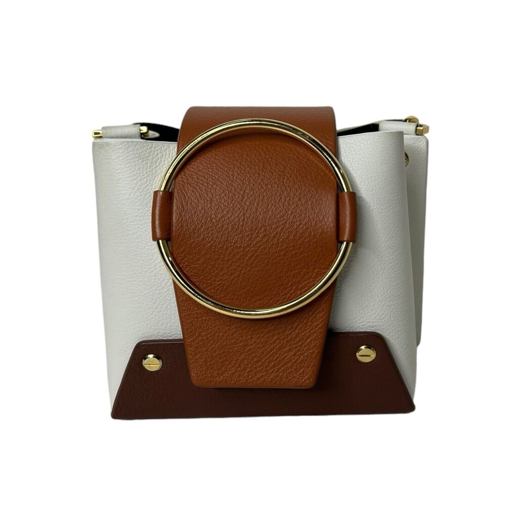 Yuzefi Womens Leather Suede Chain Strap Flap Over Structured Mini Handbag